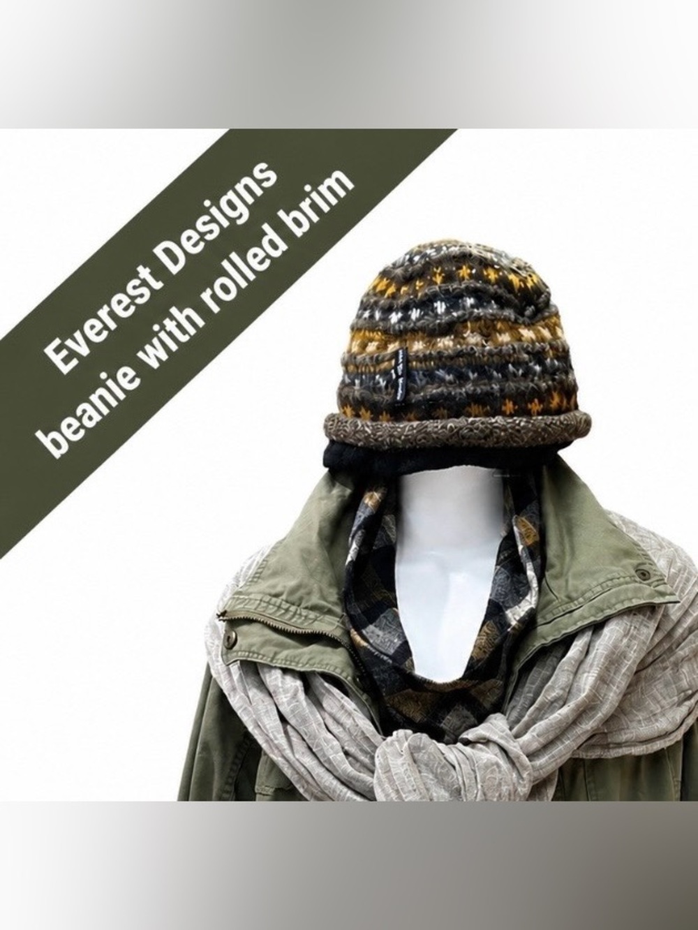 Everest Designs with rolled brim 100% Wool with fleece lining made in Nepal